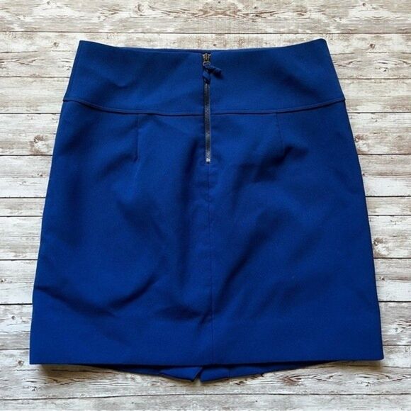 J. Crew Crossover Wrap Mini Skirt Blue Size 0 - Picture 4 of 11